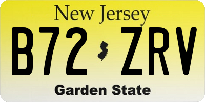 NJ license plate B72ZRV