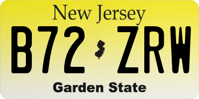 NJ license plate B72ZRW