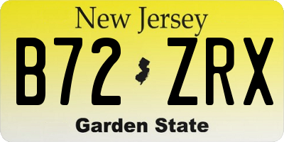 NJ license plate B72ZRX