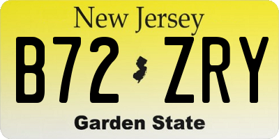 NJ license plate B72ZRY