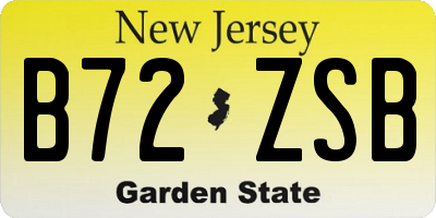 NJ license plate B72ZSB
