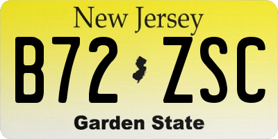 NJ license plate B72ZSC
