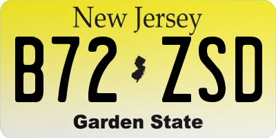 NJ license plate B72ZSD