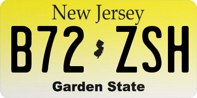 NJ license plate B72ZSH