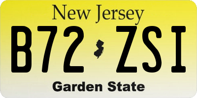 NJ license plate B72ZSI