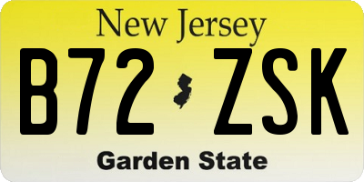 NJ license plate B72ZSK