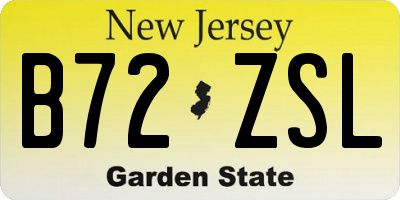 NJ license plate B72ZSL