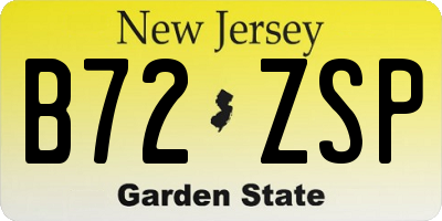 NJ license plate B72ZSP