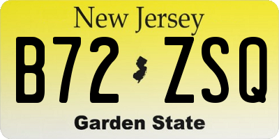 NJ license plate B72ZSQ
