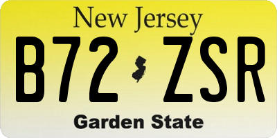 NJ license plate B72ZSR