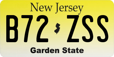 NJ license plate B72ZSS