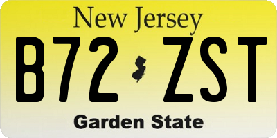 NJ license plate B72ZST