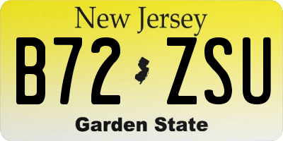 NJ license plate B72ZSU