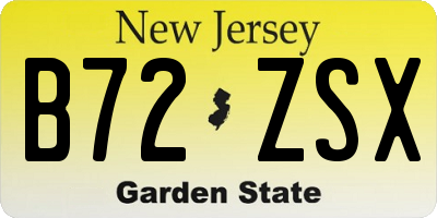 NJ license plate B72ZSX