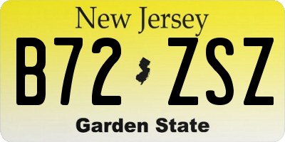 NJ license plate B72ZSZ