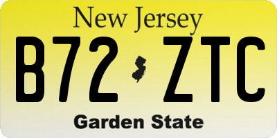 NJ license plate B72ZTC