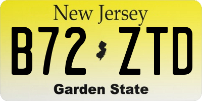 NJ license plate B72ZTD