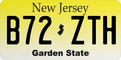 NJ license plate B72ZTH