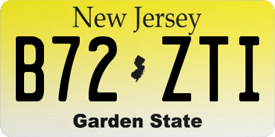 NJ license plate B72ZTI