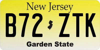 NJ license plate B72ZTK