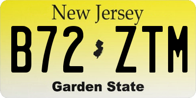 NJ license plate B72ZTM