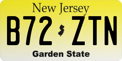 NJ license plate B72ZTN