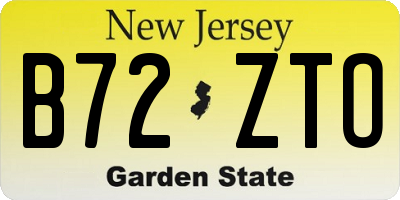 NJ license plate B72ZTO