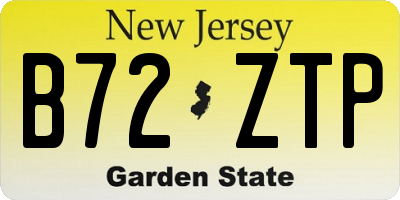 NJ license plate B72ZTP