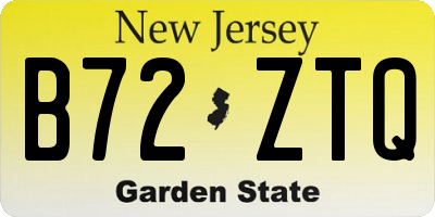 NJ license plate B72ZTQ