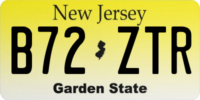 NJ license plate B72ZTR