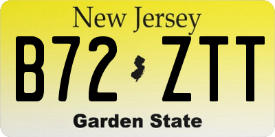 NJ license plate B72ZTT
