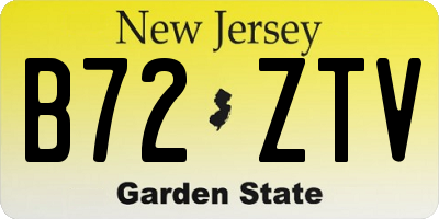 NJ license plate B72ZTV