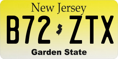NJ license plate B72ZTX