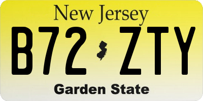 NJ license plate B72ZTY