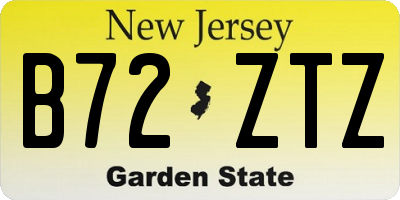 NJ license plate B72ZTZ
