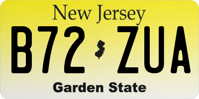 NJ license plate B72ZUA