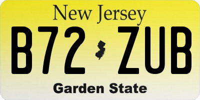 NJ license plate B72ZUB