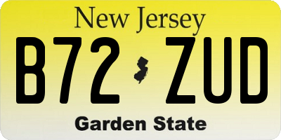 NJ license plate B72ZUD