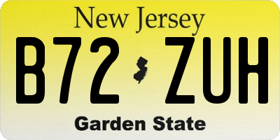 NJ license plate B72ZUH