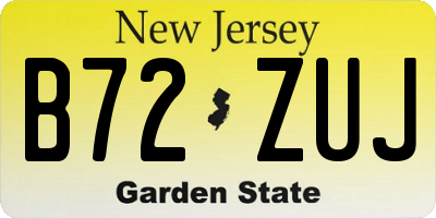 NJ license plate B72ZUJ