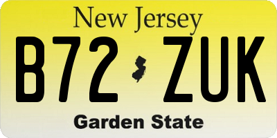 NJ license plate B72ZUK