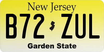NJ license plate B72ZUL