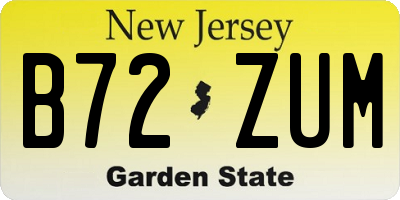 NJ license plate B72ZUM