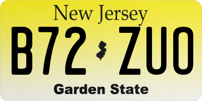 NJ license plate B72ZUO