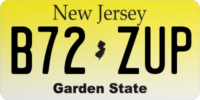NJ license plate B72ZUP