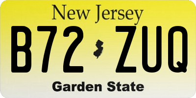NJ license plate B72ZUQ
