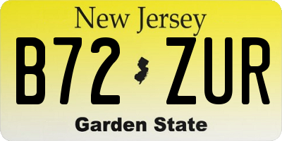 NJ license plate B72ZUR