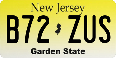 NJ license plate B72ZUS
