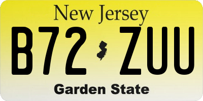 NJ license plate B72ZUU