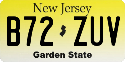 NJ license plate B72ZUV